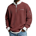 2026 Men's Casual Fashion Up Collar Contrasting Zipper Sweatshirt