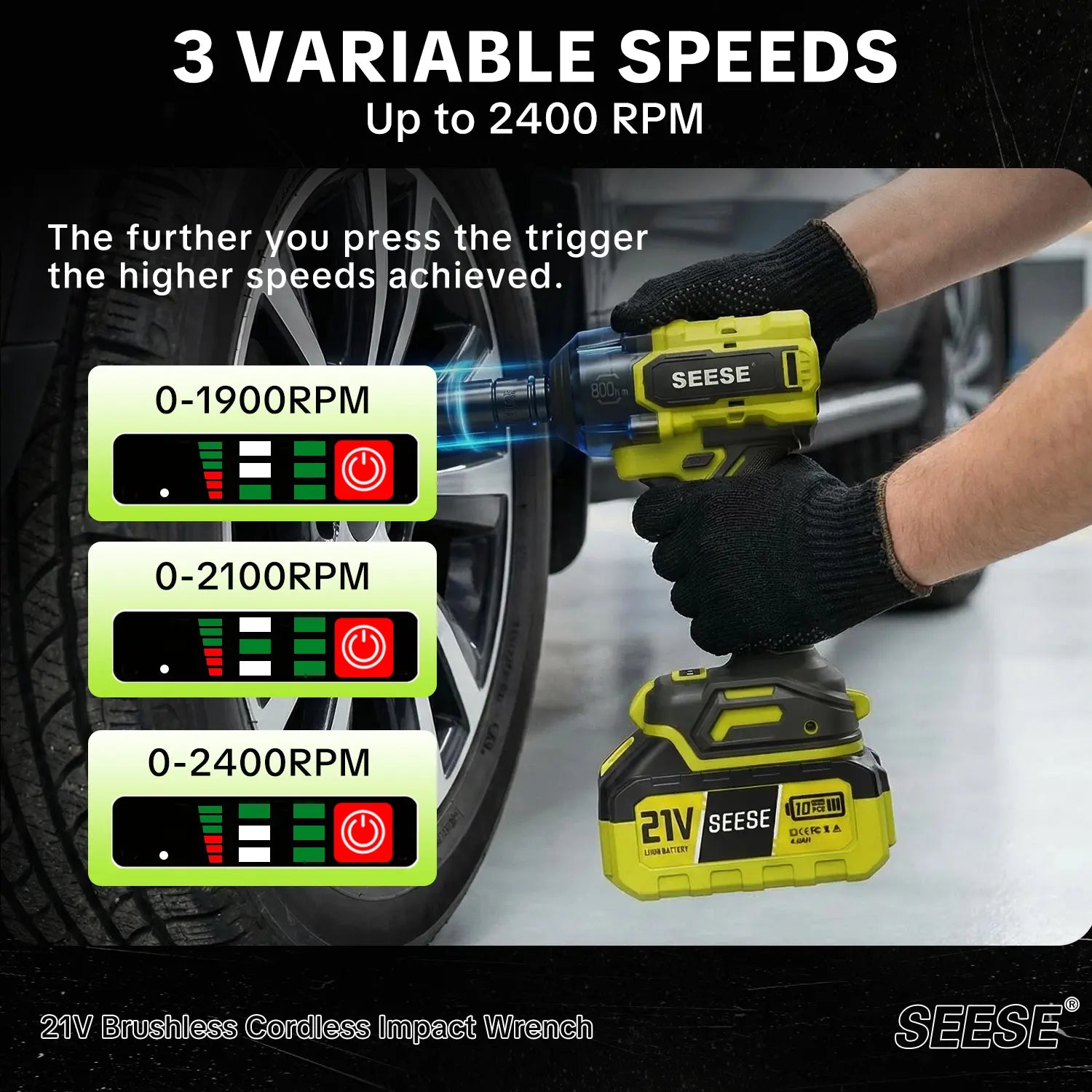3-in-1 Cordless Impact Wrench Kit – High-Torque 1/2" Tool with Batteries & Carry Case