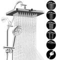 13-Inch High-Pressure Rainfall Shower Head Combo – 10-Mode Handheld Sprayer & Adjustable Extension Arm
