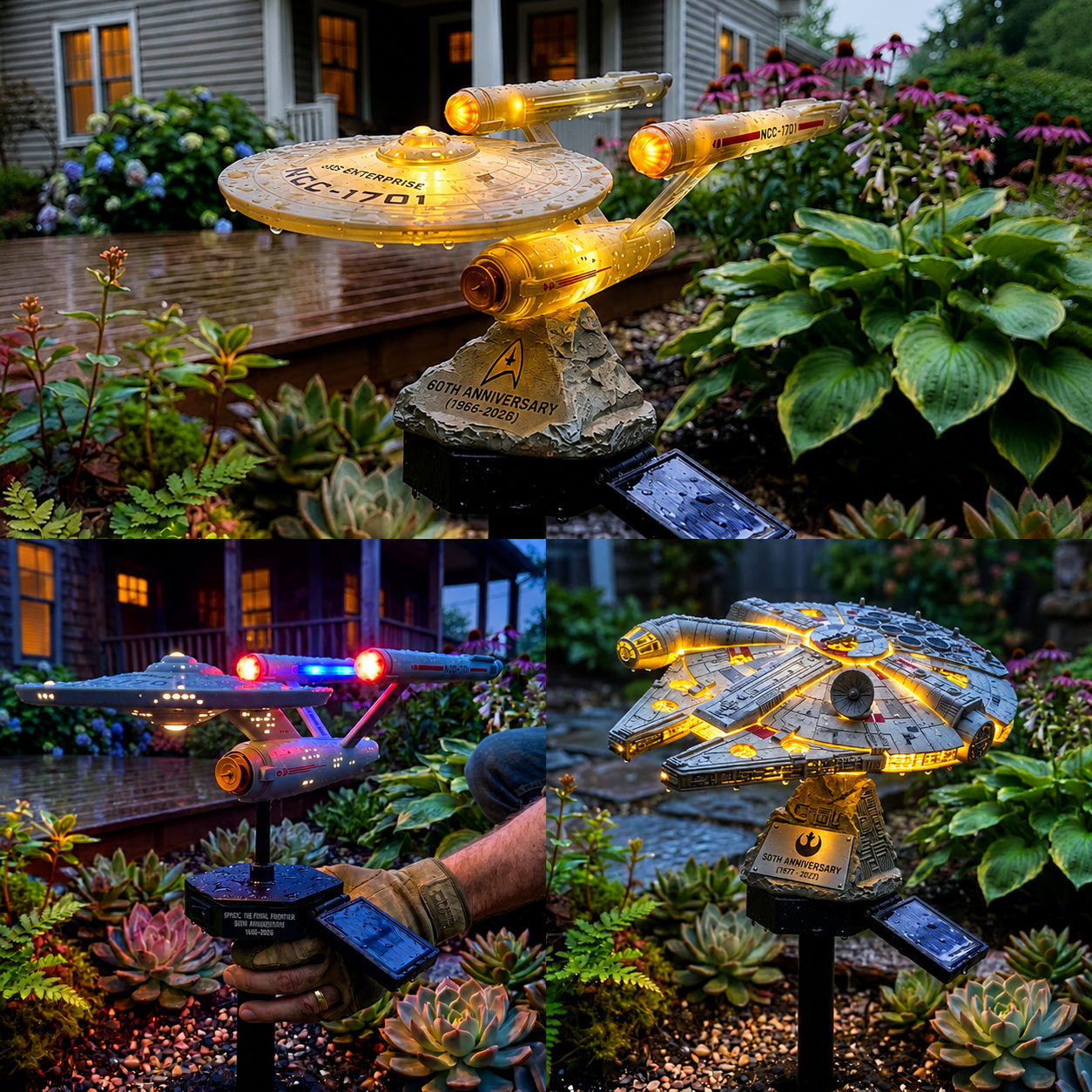 TODAY'S SPECIAL OFFER-50% OFF 🔥ST 60th Anniversary Enterprise NCC-1701 Solar Garden Light