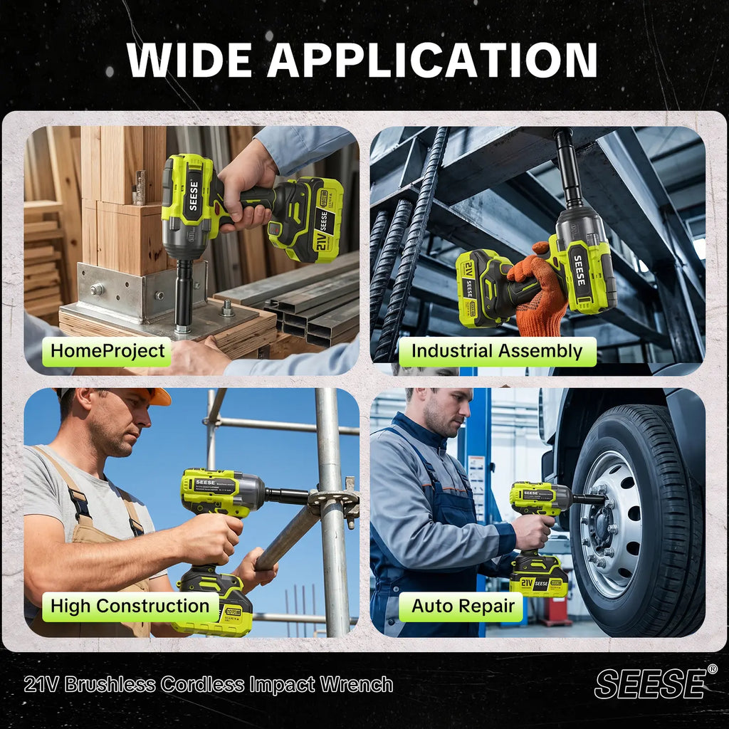 3-in-1 Cordless Impact Wrench Kit – High-Torque 1/2" Tool with Batteries & Carry Case